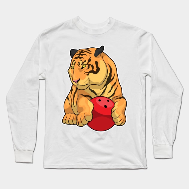 Tiger Bowling Bowling ball Long Sleeve T-Shirt by Markus Schnabel